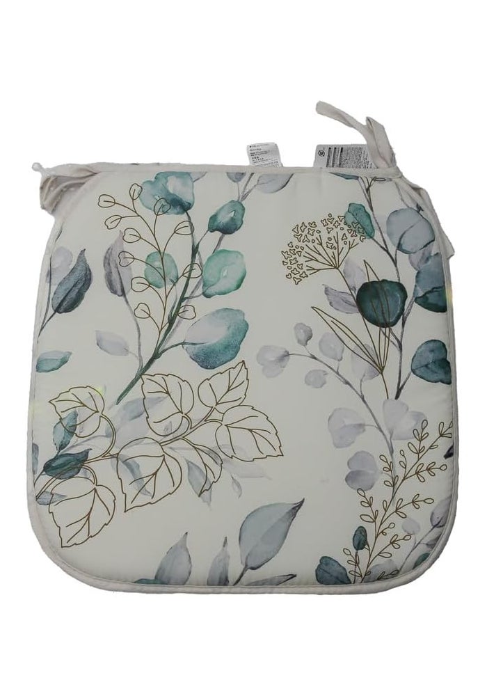 Daiso Leaf Pattern Seat Cushion with Strings - Cream - Image 1